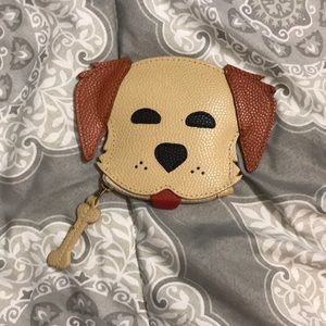 Handmade leather dog coin purse